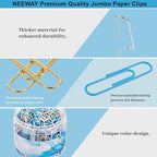 NEEWAY 200pcs Large Blue Paper Clips, 2 Inch Jumbo Paper Clip, Ceative Colored - Image 3