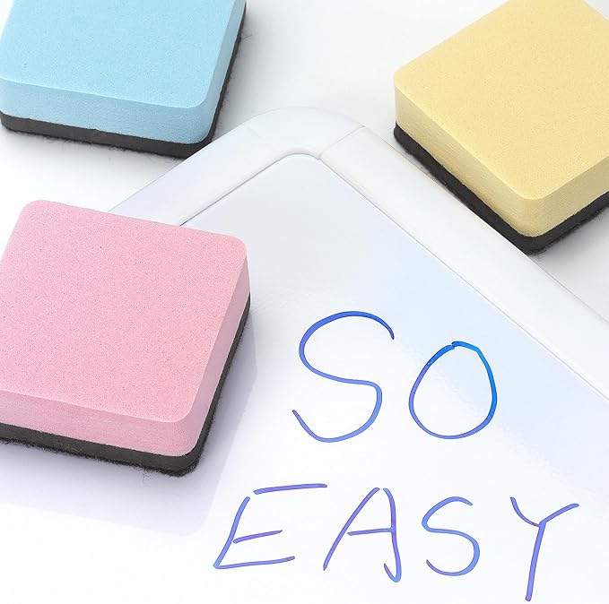 Tamaki 12 Pack Dry Erasers for White Board Magnetic Whiteboard Eraser, Square - Image 6