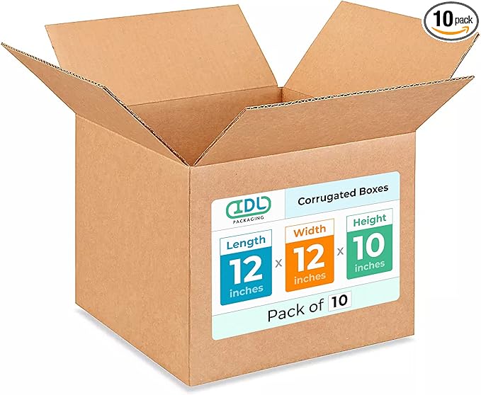 Medium Moving & Shipping Boxes 12x12x10 inches by IDLPackaging