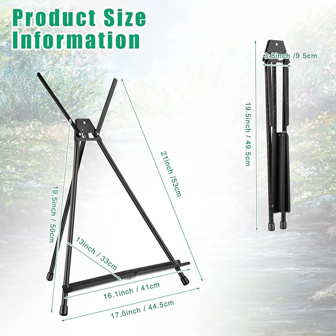 Xinnun 12 Pcs Aluminum 15'' to 21'' High Tabletop Easel Display Adjustable - Image 2