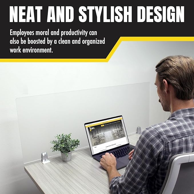 OBEX Frosted Acrylic Desk Mounted Privacy Panel - Image 2