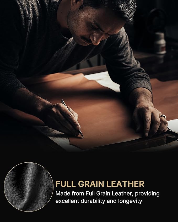 typecase Mens Wallet Card Holder: Pop Up Aluminum Case, Full Grain Leather - Image 4