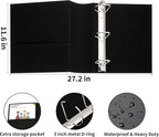 LETVPVOW Vintage Hardback 3 Ring Binder 3 Inch, Professional Leather Binder 3 - Image 3