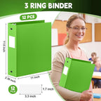 Henoyso 12 Pcs 3 Ring Binder 2 Inch Round Fits Letter Size 8.5'' x 11'' Paper - Image 2