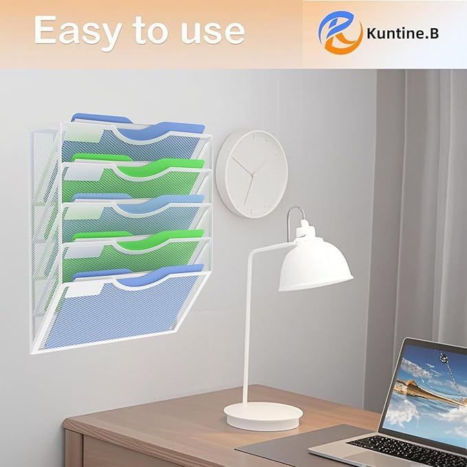 Kuntine.B Wall File Organizer Office Hanging Magazine Holder Wall File Organizer - Image 7
