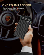 typecase Mens Wallet Card Holder: Pop Up Aluminum Case, Carbon Fiber Leather - Image 4