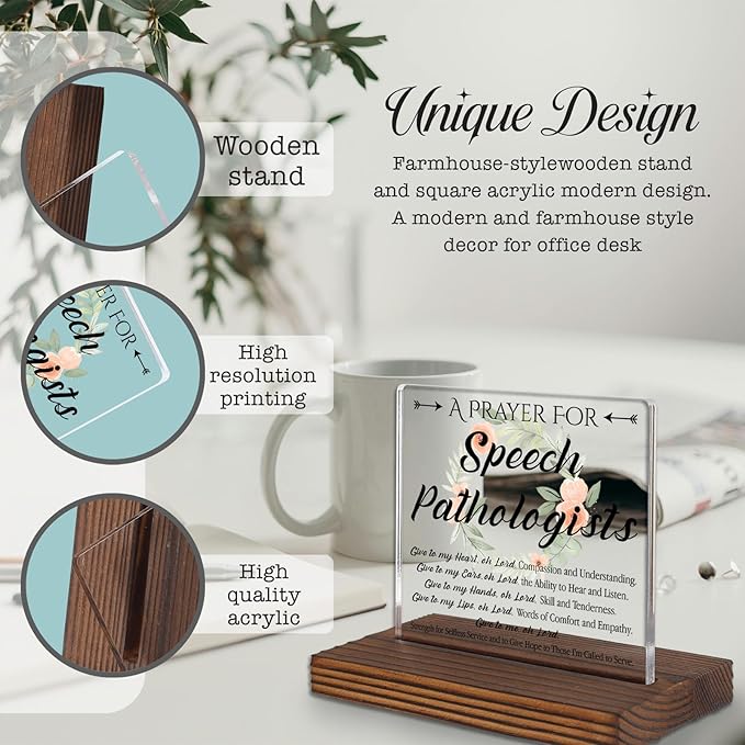 Speech Pathologist Prayer Desk Sign, Christian Gift - Image 3