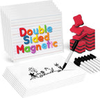 GAMENOTE White Board Dry Erase, Small Magnetic Lined White Board Set, Double by Gamenote