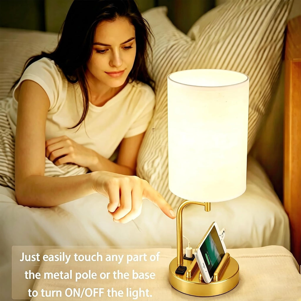 dreamholder touch control usb table lamp with usb showing dimensions