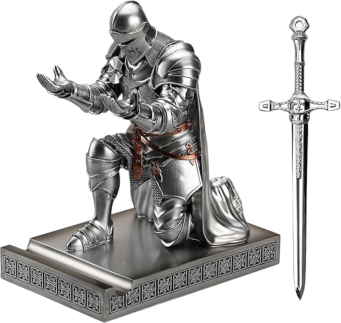 Amoysanli Medieval Armored Warrior Wearing Outerwear, Mobile Phone Stand Knight - Image 2
