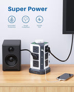 KOOSLA Power Strip Tower, Wireless Charger Surge Protector - Image 6