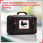 150 Pcs UN3481 Battery Labels Lithium Caution 4.7" X 4.3" | Lithium Ion Transport Caution Labels, Strong Adhesive for Shipping Packages, Fragile Warning Safety Stickers