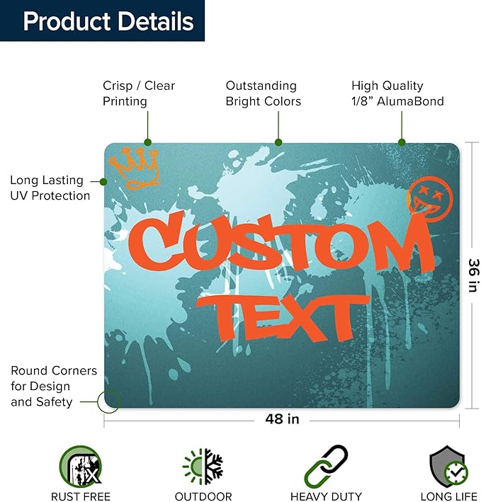 Custom Sign, Custom Street Sign, 11 Font Colors, 13 Font Styles, 4 Hole Options - Image 6
