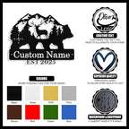 Custom Bear & Deer Metal Sign, Custom Bear Metal Wall Art Decor, Personalized - Image 4