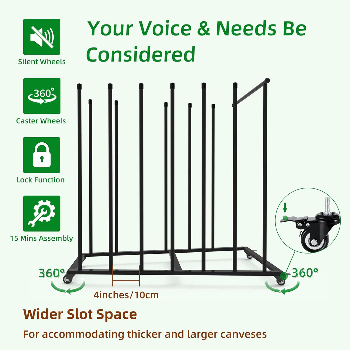 art storage rack, art canvas storage, canvas boards, package contents