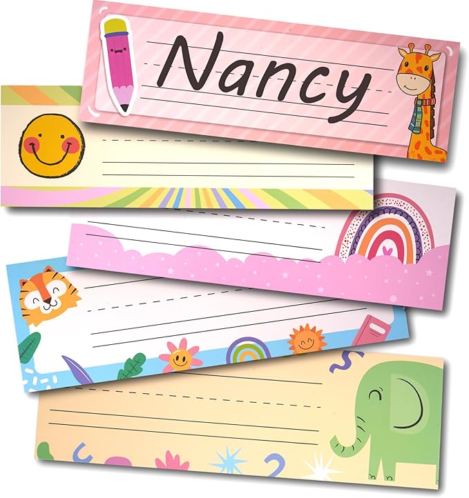 HeXueLy 40 PCS Desk Name Tags for Students by HeXueLy