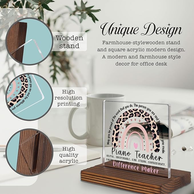 Piano Teacher Gift Desk Sign, Appreciation Thank You Plaque - Image 3