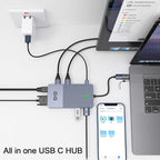 USB Docking Station GIQ USB C HUB USB 3.0 to Dual HDMI VGA Adapter Triple - Image 4