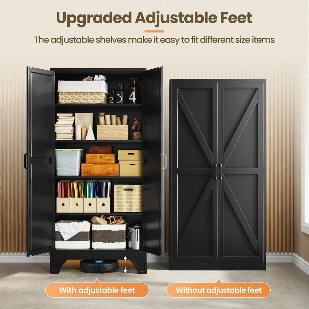 yizosh 75" h tall metal kitchen pantry storage, package contents