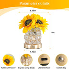 sunflowers flower lamp cordless touch table lamp birthday, side view