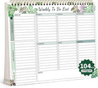104 Pgs Weekly To Do List Notepad, 52 Duplex-Printed Undated Sheets 100 by ALKALO