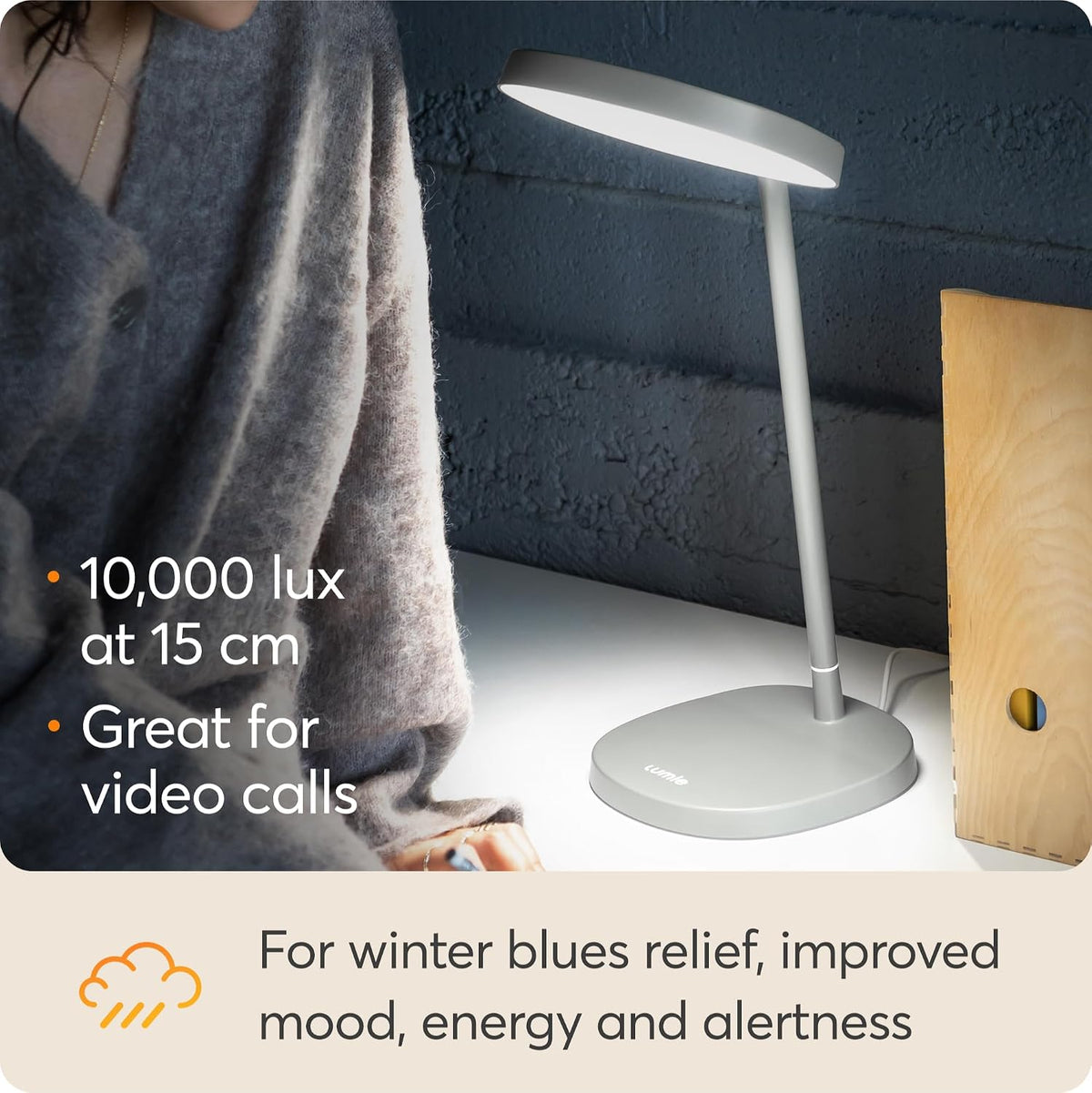 Lumie Task - 10,000 Lux Adjustable Bright Light Therapy Desk Lamp for Mood an...
