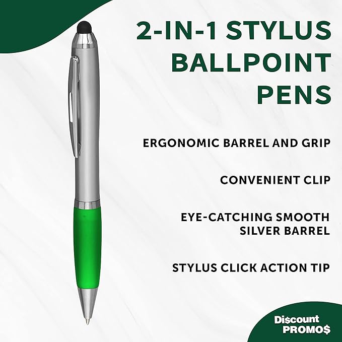 DISCOUNT PROMOS Stylus Ballpoint Pens Set of 10, Bulk Pack - Image 3