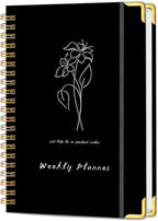 Undated Weekly Planner with Metal Corner Hardcover Notebook, A5 Size Journal by KAICNPAPER