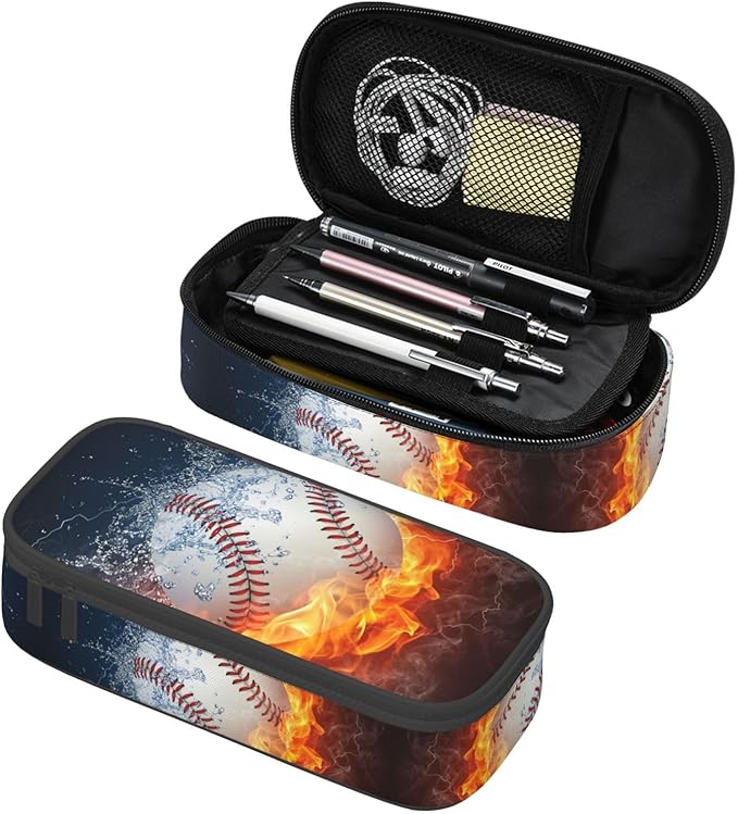 HKHEHOP Baseball Ball Pencil Case Big Capacity Storage Pencil Pouch Stationery by HKHEHOP