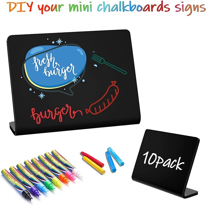 20 Pack Acrylic Mini Chalkboard Sign - Image 3