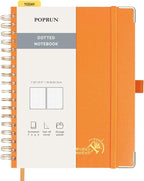 POPRUN Spiral Bullet Dotted Journal Notebook, 7-1/4" x 9-1/2" by POPRUN