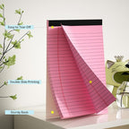 4 Pack Note Pads 5 x 8 Inch Pink Small Legal Pads 5 x 8 Colored Notepad 5 x 8 - Image 3