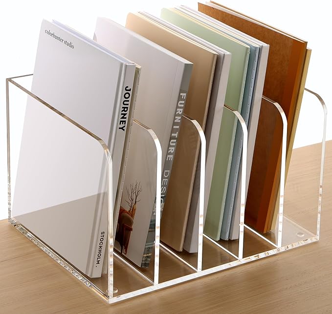 SANRUI Acrylic File Organizer, Desktop Bookshelf by SANRUI