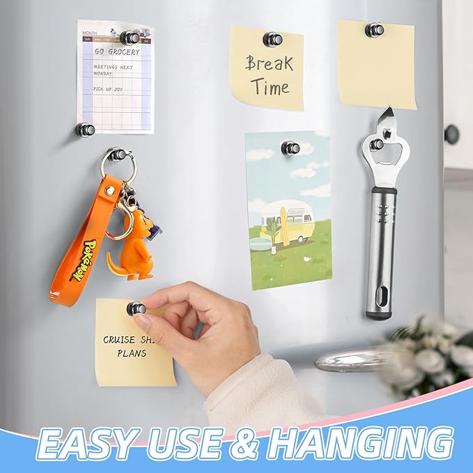 VNDUEEY 30Pcs Strong Fridge Magnets, Magnetic Push Pin, Small Metal Magnets - Image 3
