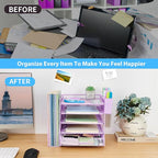 Gugsey Desk Organizer, 5-Tier Paper Letter Tray Organizer - Image 4