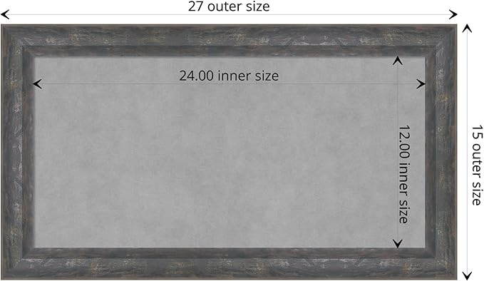 Amanti Art Grey Framed Magnetic Board 15x27 Small Vision Board - Image 4