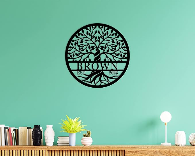 Personalized Tree of Life Metal Wall Sign, Custom Tree of Life Wall Art - Image 3