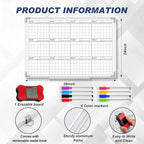 Lincia 36" x 24" Magnetic Horizontal Yearly 12 Month Dry Erase Calendar - Image 2