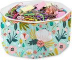 Ceramic Paper Clip Holder Gold Line Paper Clip Dispenser Organizer for Desk Cute Floral Pattern Office Binder Clip Holder Bobby Pin and Hair Clip Holder Gift for Office Mint Flowers