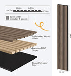 Olanglab Wood Slat Wall Panels, Wooden Acoustic Wall Panels, 94.5"x12.6" Each - Image 3