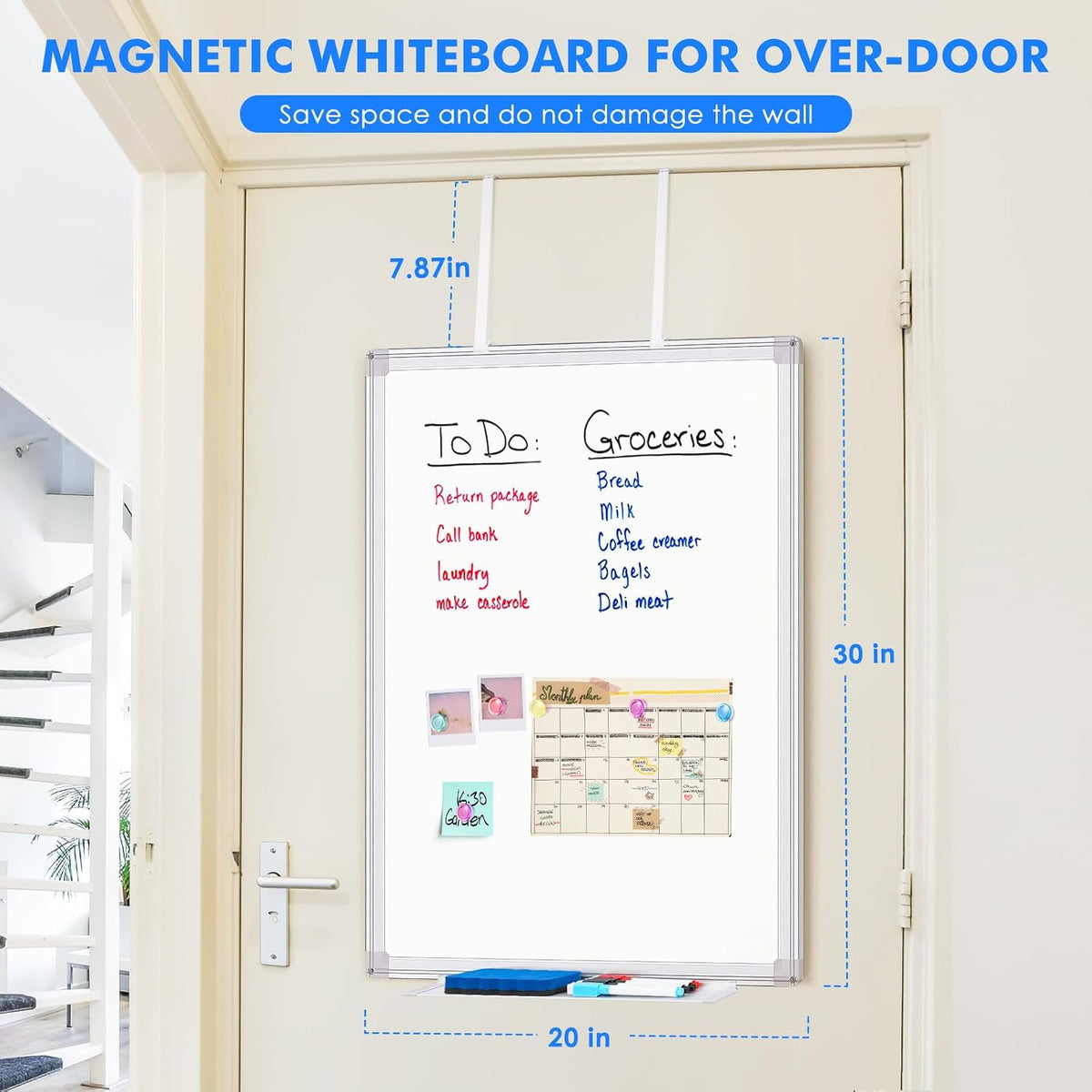 Maxtek Magnetic Dry Erase Board for Door 30 x 20 in