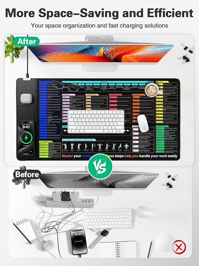 Mouse Pad for Excel/Word/PowerPoint/Windows Shortcut Keys, Desk Pad - Image 4