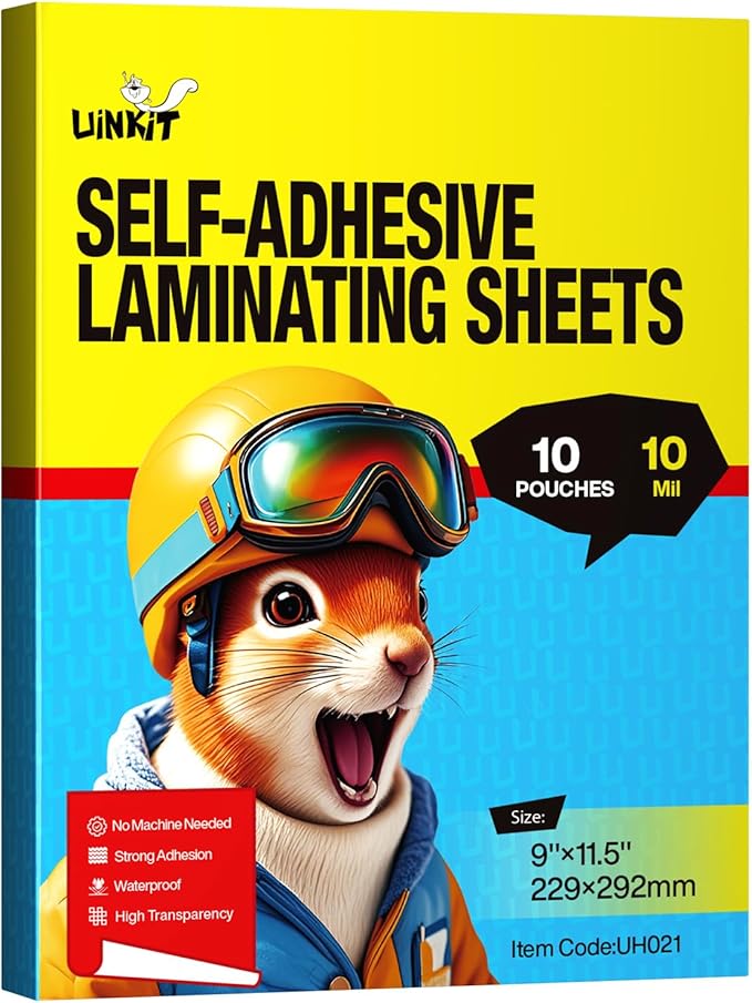 Uinkit 10Mil Thick Self-Seal Laminating Sheets by UinkitHandicraftsandConservationSpecialist