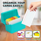 H4D 3x5 Index Card Holder with 100 Heavyweight Ruled Index Cards and 25 Plastic - Image 6
