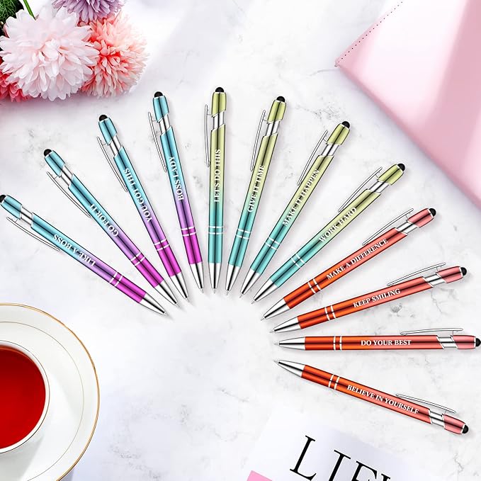 Zonon 12 Pcs Inspirational Pens Bulk Funny Ballpoint Pen - Image 2