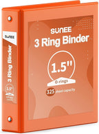 SUNEE 3 Ring Binder 1.5 Inch 1 Pack by SUNEE