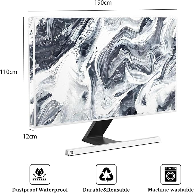 Baocicco Abstract Gray Marble Waterproof 80 Inch Television Cover Anti-Static - Image 2