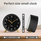 Analog Alarm Clock, 4 inch Super Silent Non Ticking Small Clock - Image 7