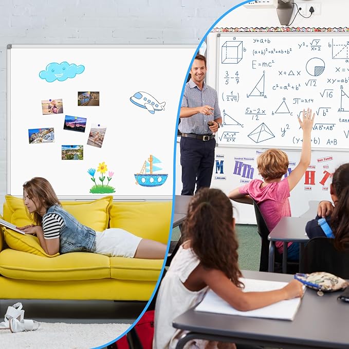 Lockways Large 72" x 40" Magnetic Dry Erase Board - Image 5