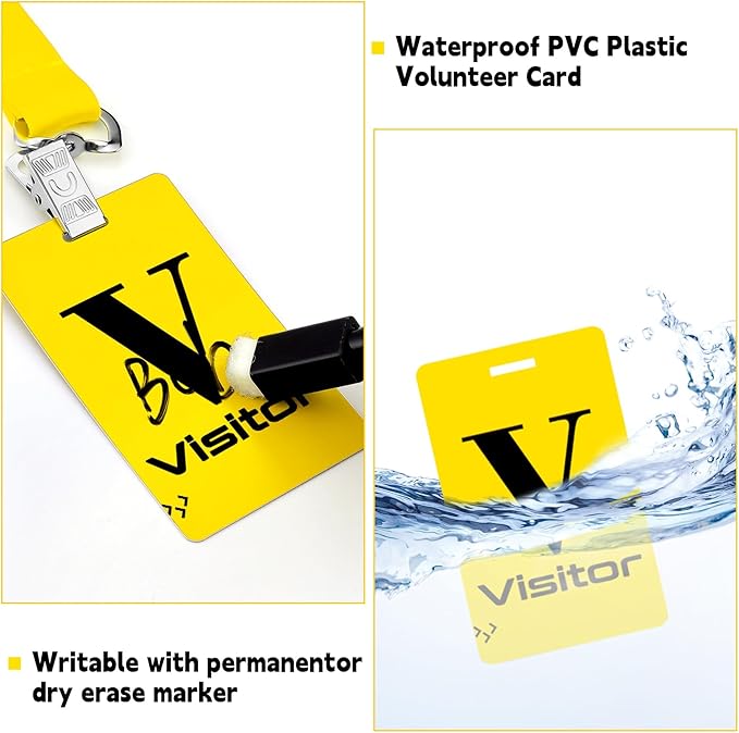 PerKoop 25 Pack Visitor Badge Lanyards Volunteer Badge Holder - Image 5